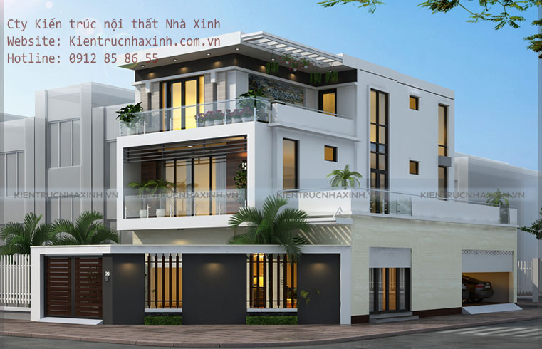 Mẫu thiết kế nhà phố hai mặt tiền 9m x 19m